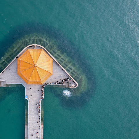 maldives overwater villas aerial